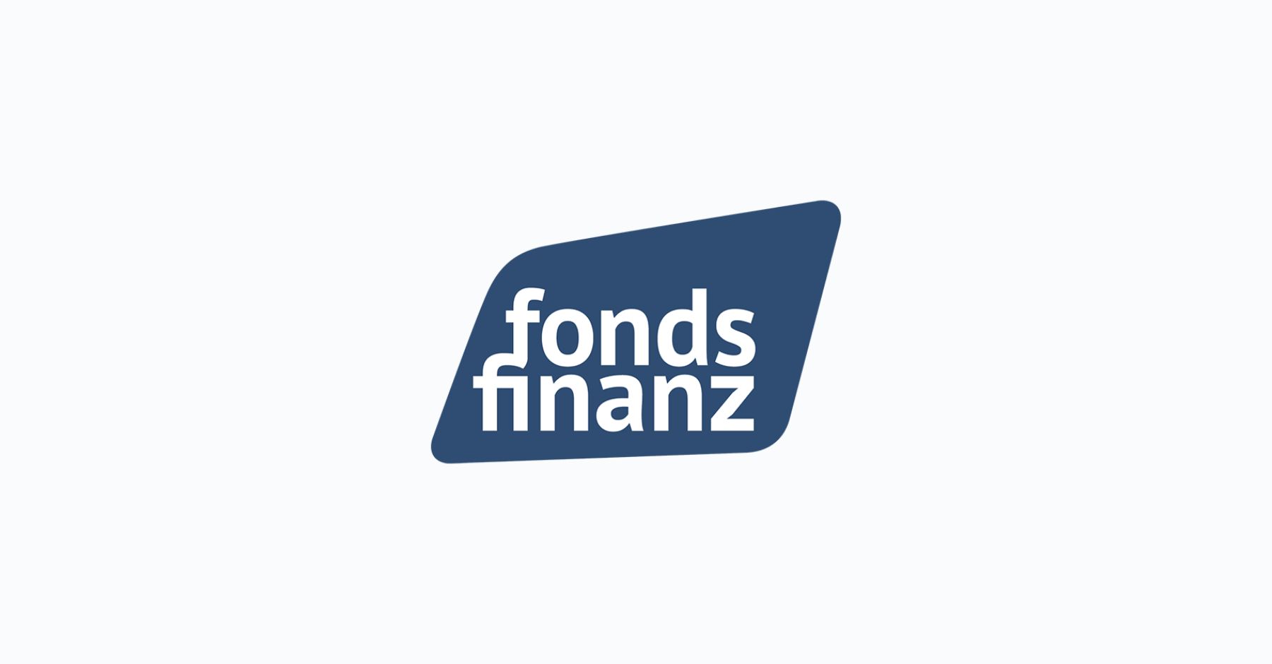 Blaues Logo der Fonds Finanz Maklerservice GmbH mit weißer Schrift auf blauem Element als Hintergrund